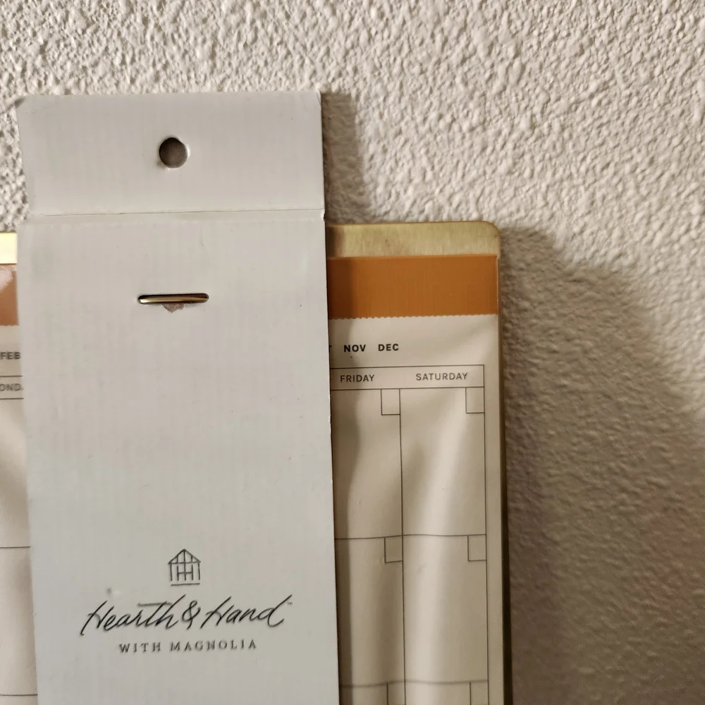 Hearth & Hand Gold and White Calendar Clipboard